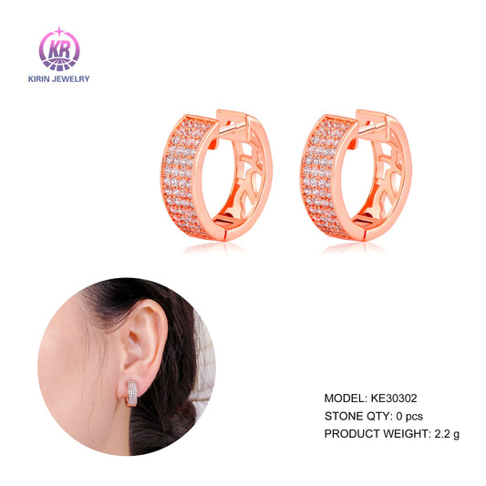 925 silver hoop earring with CZ 30302 Kirin Jewelry