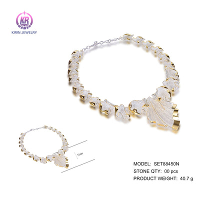 925 silver necklace with 2-tone plating rhodium and 14K gold SET88450N Kirin Jewelry