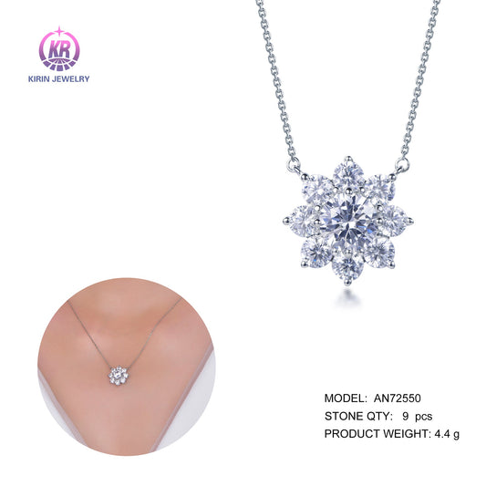 925 silver necklace with rhodium plating CZ 72550 Kirin Jewelry
