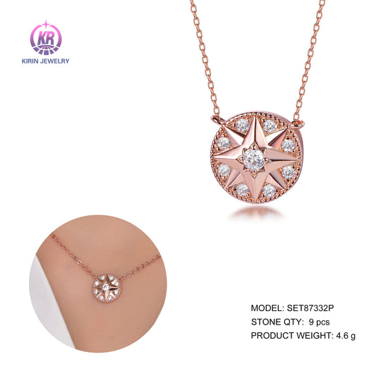 925 silver necklace with rose gold plating 87332 Kirin Jewelry