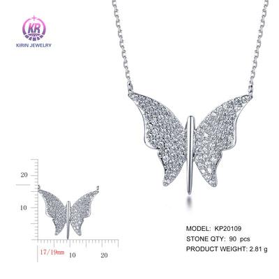 925 silver necklace withr rhodium plating CZ KP20109 Kirin Jewelry