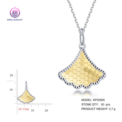 925 silver pendant with 2-tone plating rhodium and 14K gold KP20905 Kirin Jewelry