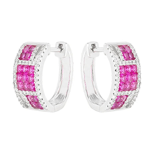 fashion lightweight chunky silver hoop earrings for women