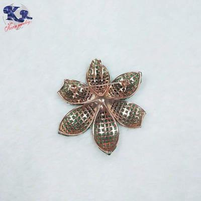 Ali baba Website Wholesale Jewelry Silver Solid Flower Shape  Brooch Pins Kirin Jewelry