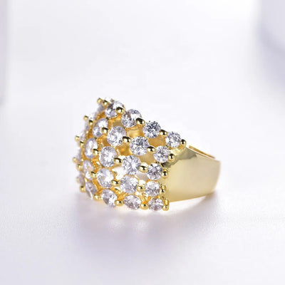 Anillo 14k solid gold ring 925 sterling silver 14k gold plated ring women 5A round CZ Diamond Ring Kirin Jewelry