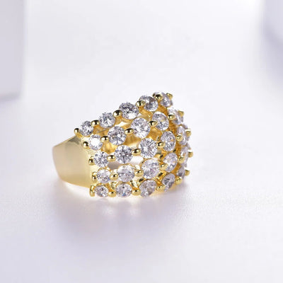 Anillo 14k solid gold ring 925 sterling silver 14k gold plated ring women 5A round CZ Diamond Ring Kirin Jewelry