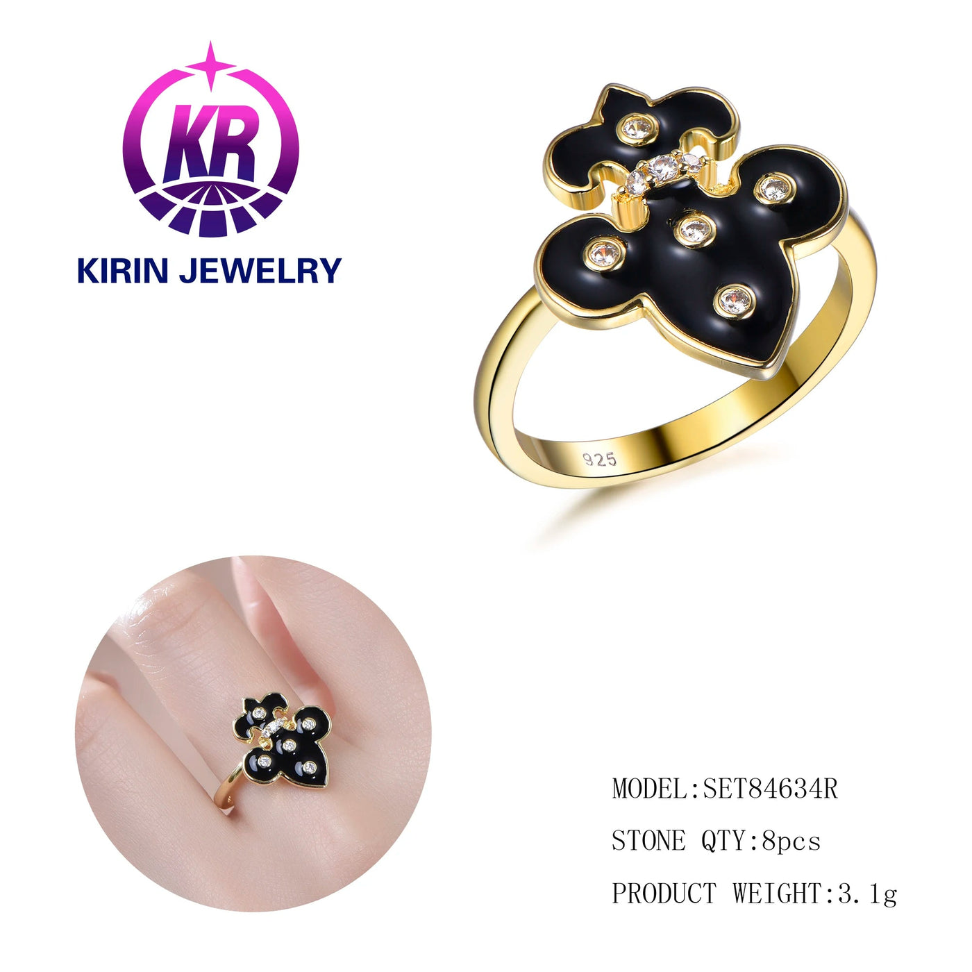 Brand new high-quality irregular dark earrings adorned with sparkling diamonds and 14K18K gold, suitable for women's jewelry Kirin Jewelry