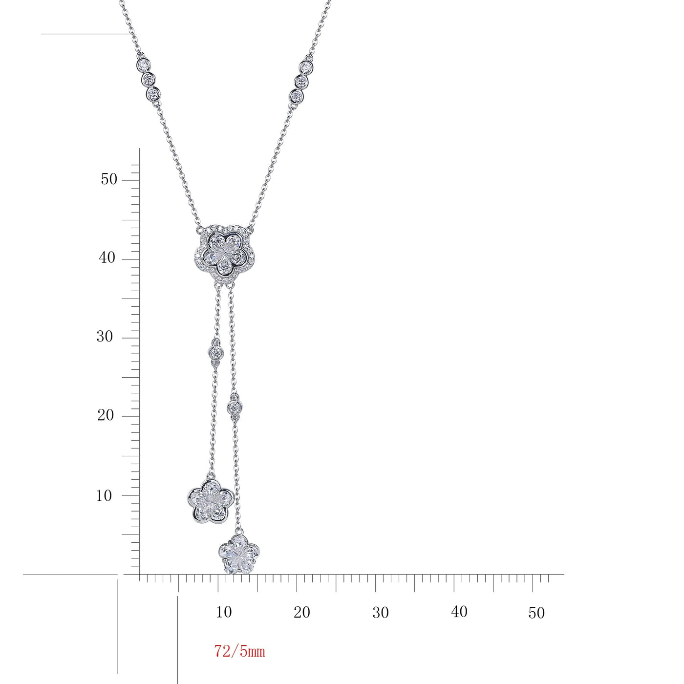 Collana Flower Statement Necklace Silver Tassel Necklace Flower Pendant AAA CZ 925 Silver Chain Necklace Kirin Jewelry