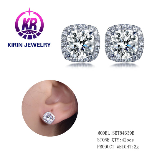 Contemporary Silver Earring with CZ Kirin Jewelry