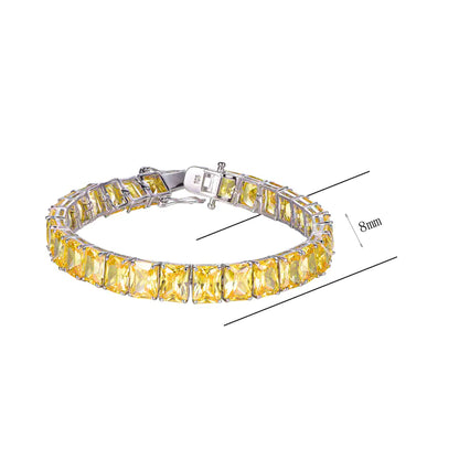 Custom 925 Silver Lab Created Citrine Tennis Bracelet​