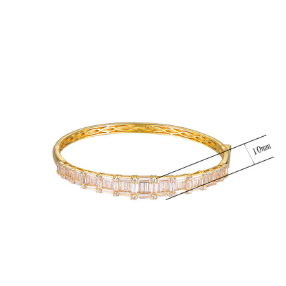 Custom Gold Plated CZ Simulated Diamond Tennis Bangle