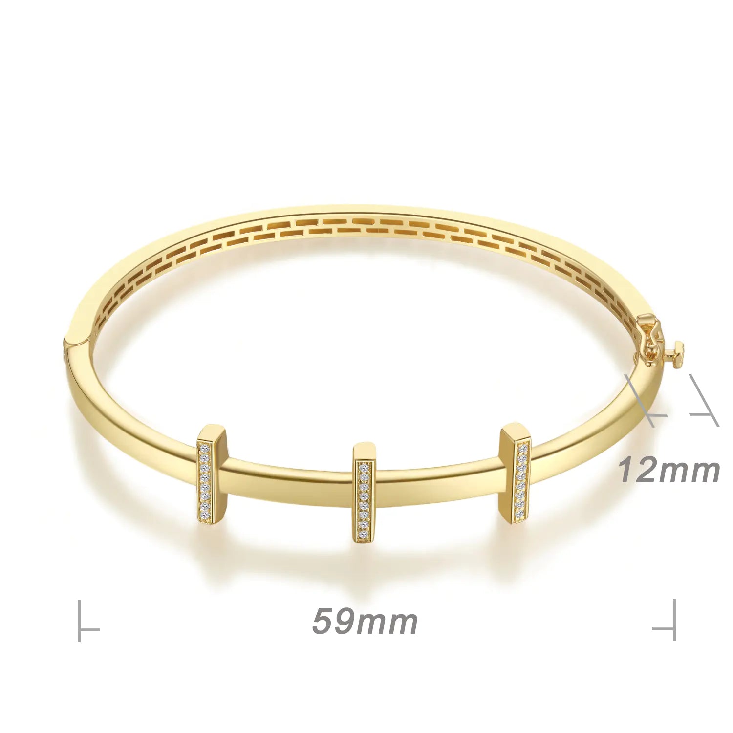 Custom Gold Plated Cubic Zircon Simple Design Bangles