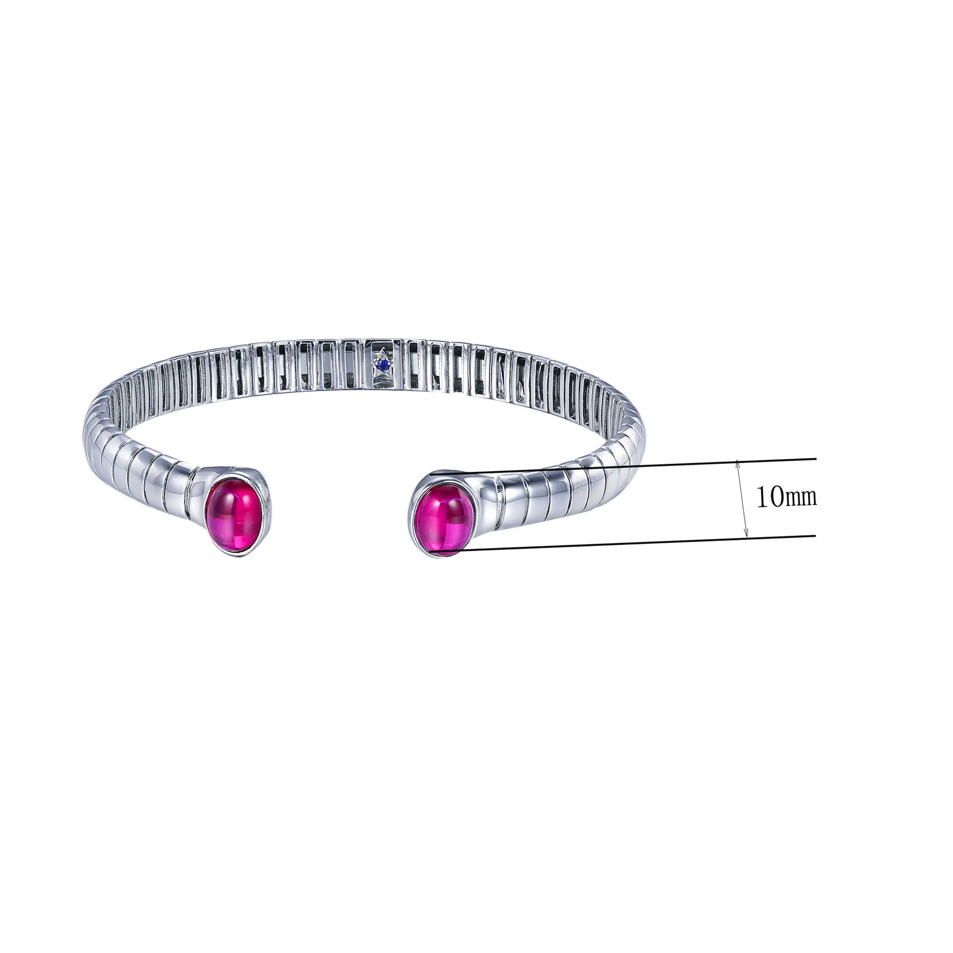 Custom Lab Created Sapphire Ruby Open Bangle Bracelets​