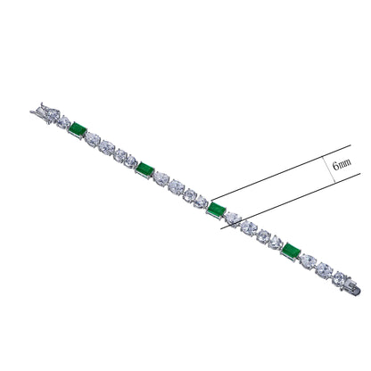 Custom Mix Cut Lab Created Diamond Emerald Tennis Bracelet