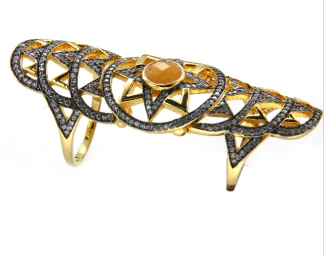 Custom Multi Gemstone Unique Band Big Statement Rings