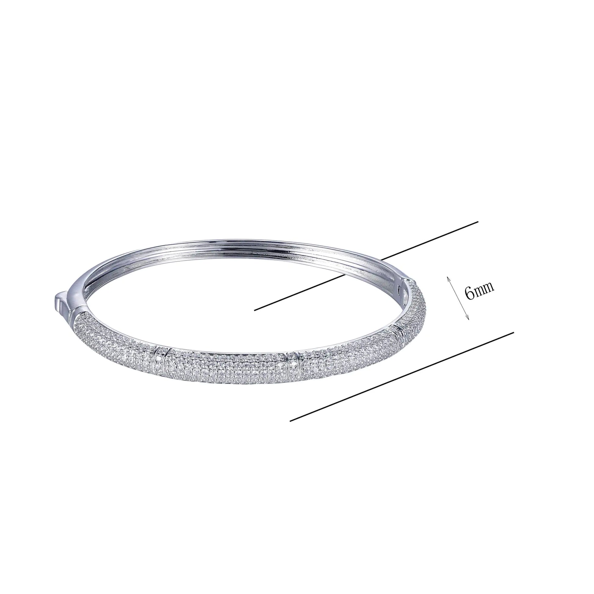 Custom Paved Cubic Zirconia Lab Diamond Bangles