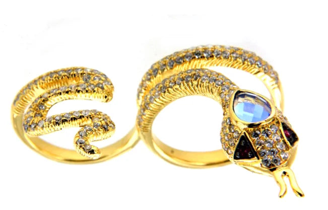 Custom Silver CZ Multi Gemstone Unique Band Big Statement Rings