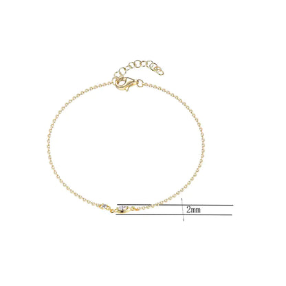 Custom Silver Cubic Zircon Thin Link Adjustable Eye Bracelet