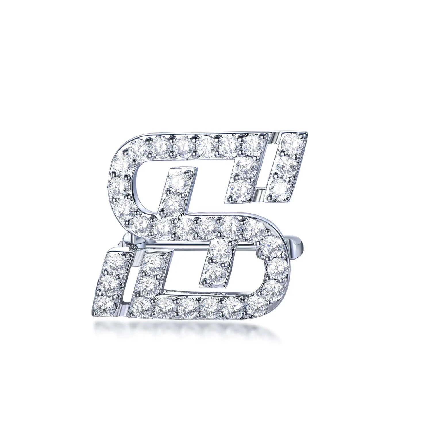 Custom Silver Cubic Zirconia Unique Design Lab Grown Diamond Dollar Brooches