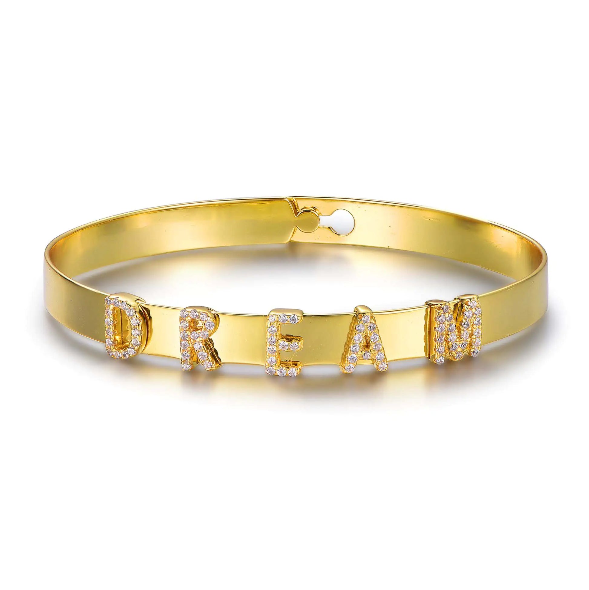 Custom Silver Gold Plated Breathe Metal Hinge Message Bangle Bracelets