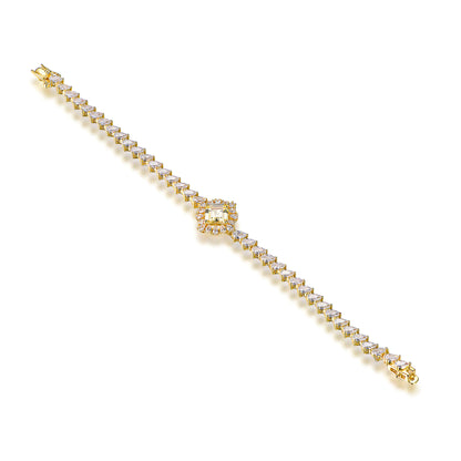 Custom Silver Gold Plated CZ Lab Created Yellow Diamond Tennis Bracelet​