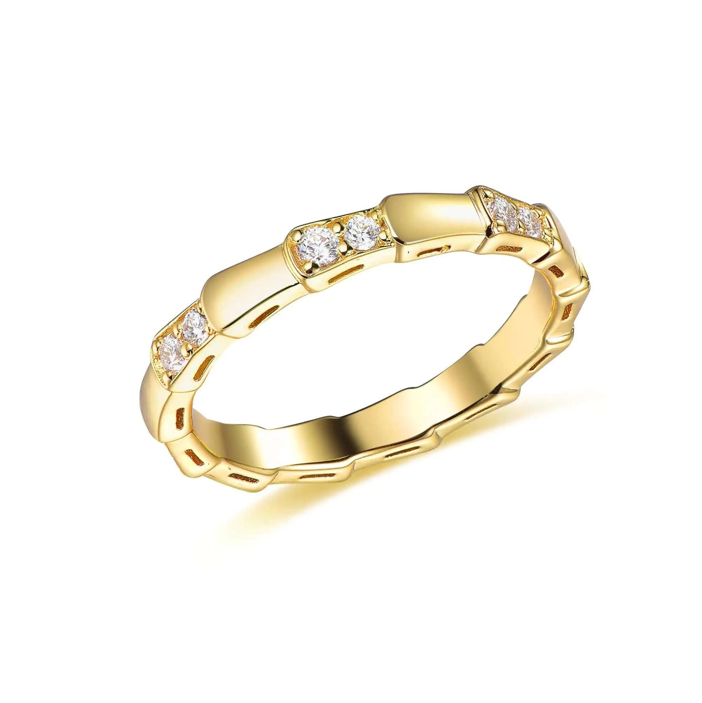 Custom Silver Gold Plated CZ Minimalist Simple Engagement Rings