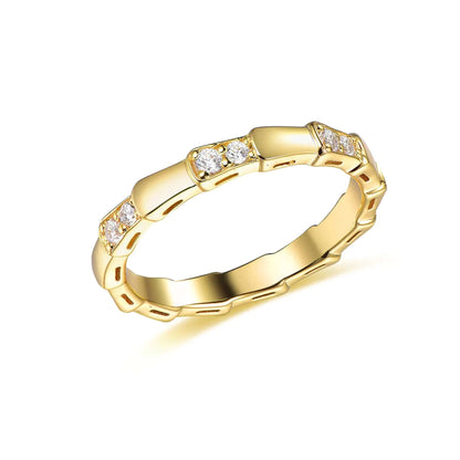Custom Silver Gold Plated CZ Minimalist Simple Engagement Rings