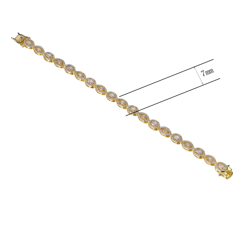 Custom Silver Gold Plated Created Diamond Tennis Bracelet