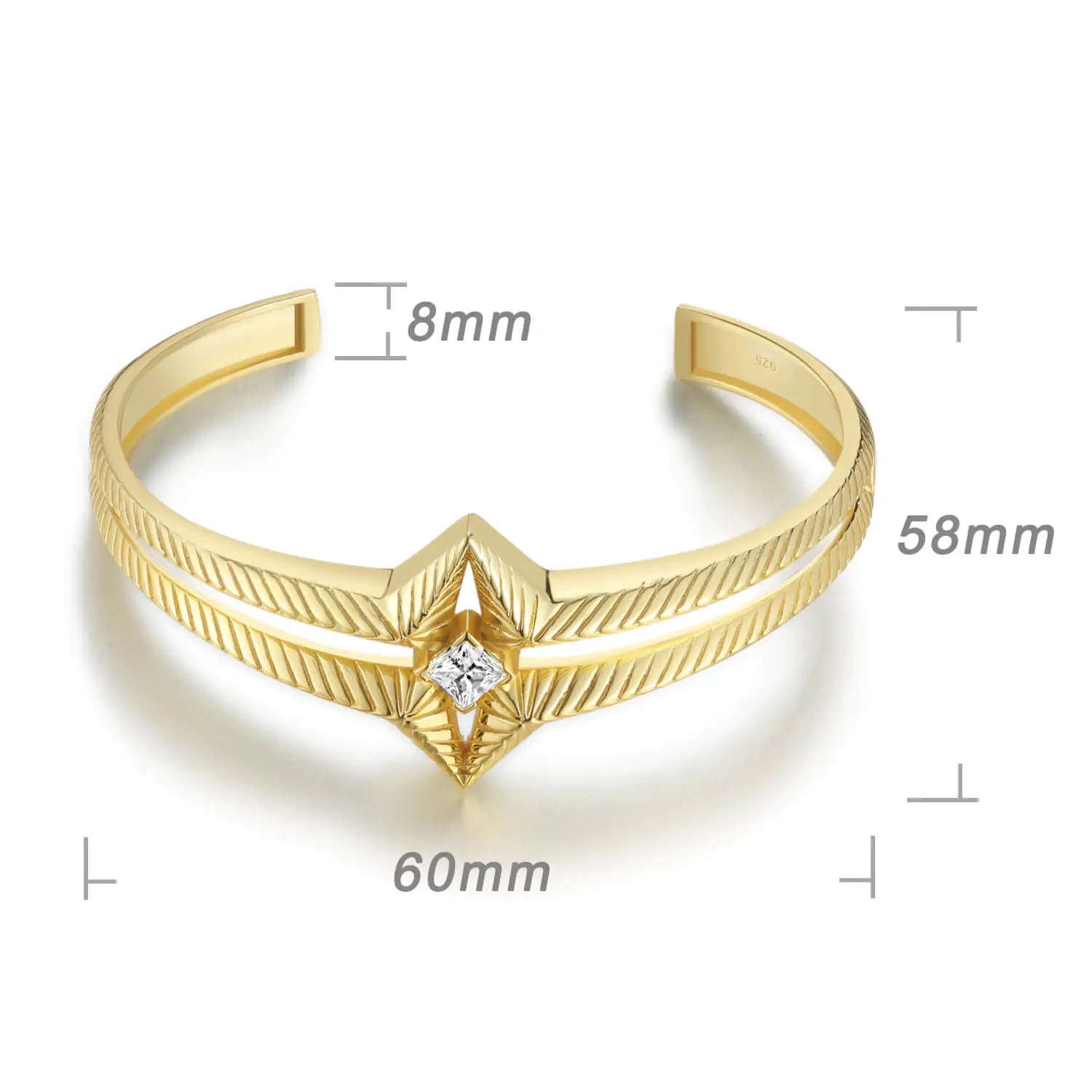 Custom Silver Gold Plated Lab Grown Diamond Bangle