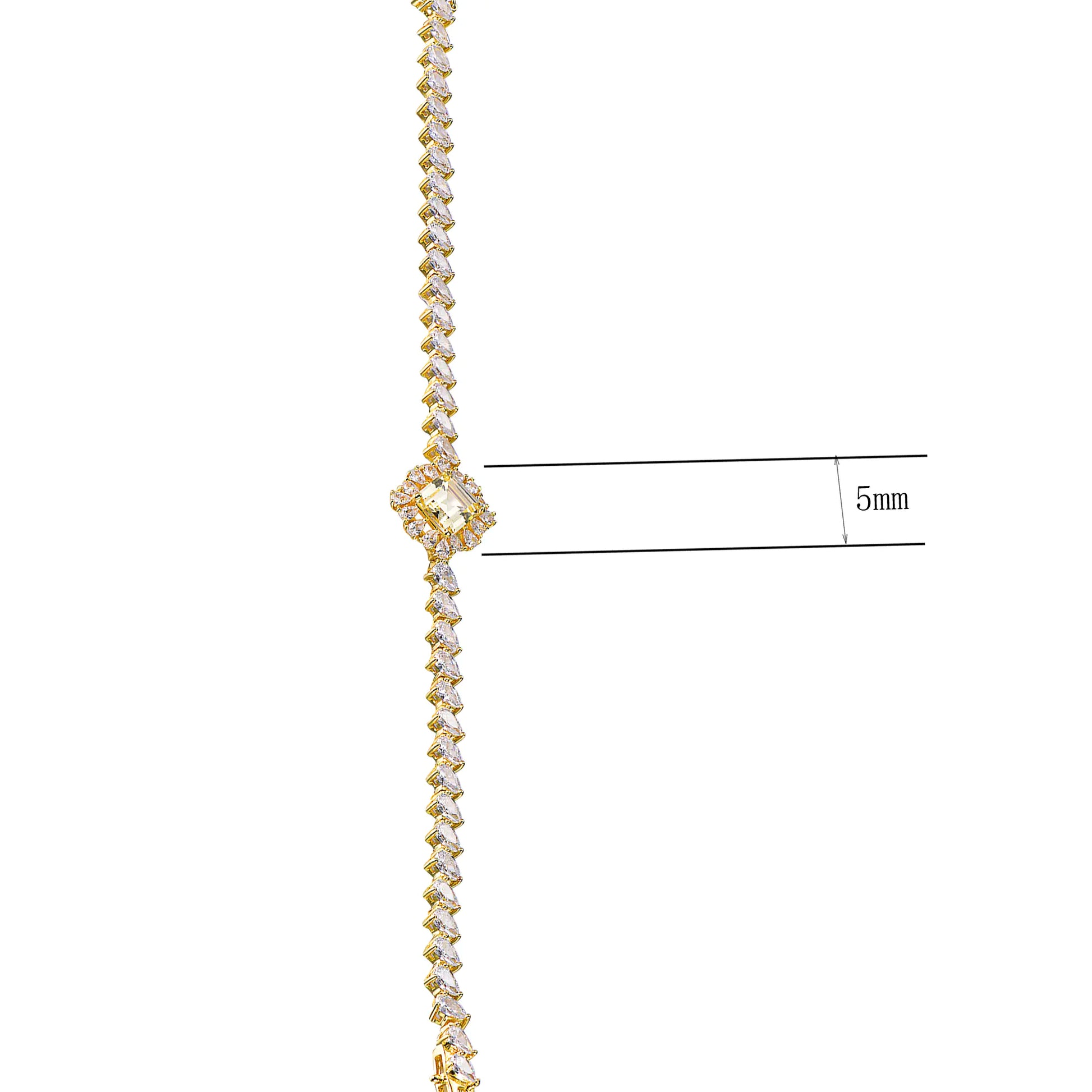 Custom Silver Lab Created Yellow Diamond Tennis Bracelet​