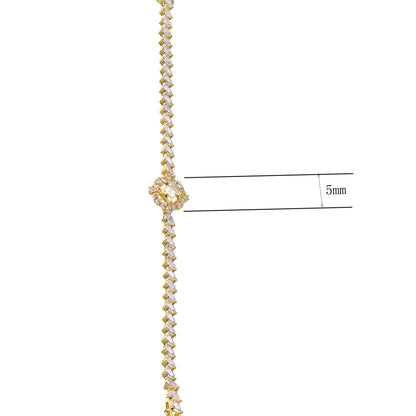 Custom Silver Lab Created Yellow Diamond Tennis Bracelet​