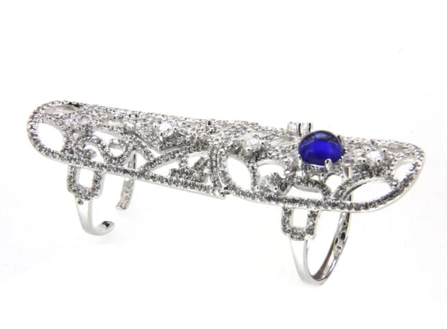 Custom Silver Multi Gemstone Unique Band Big Statement Rings