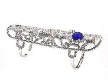 Custom Silver Multi Gemstone Unique Band Big Statement Rings