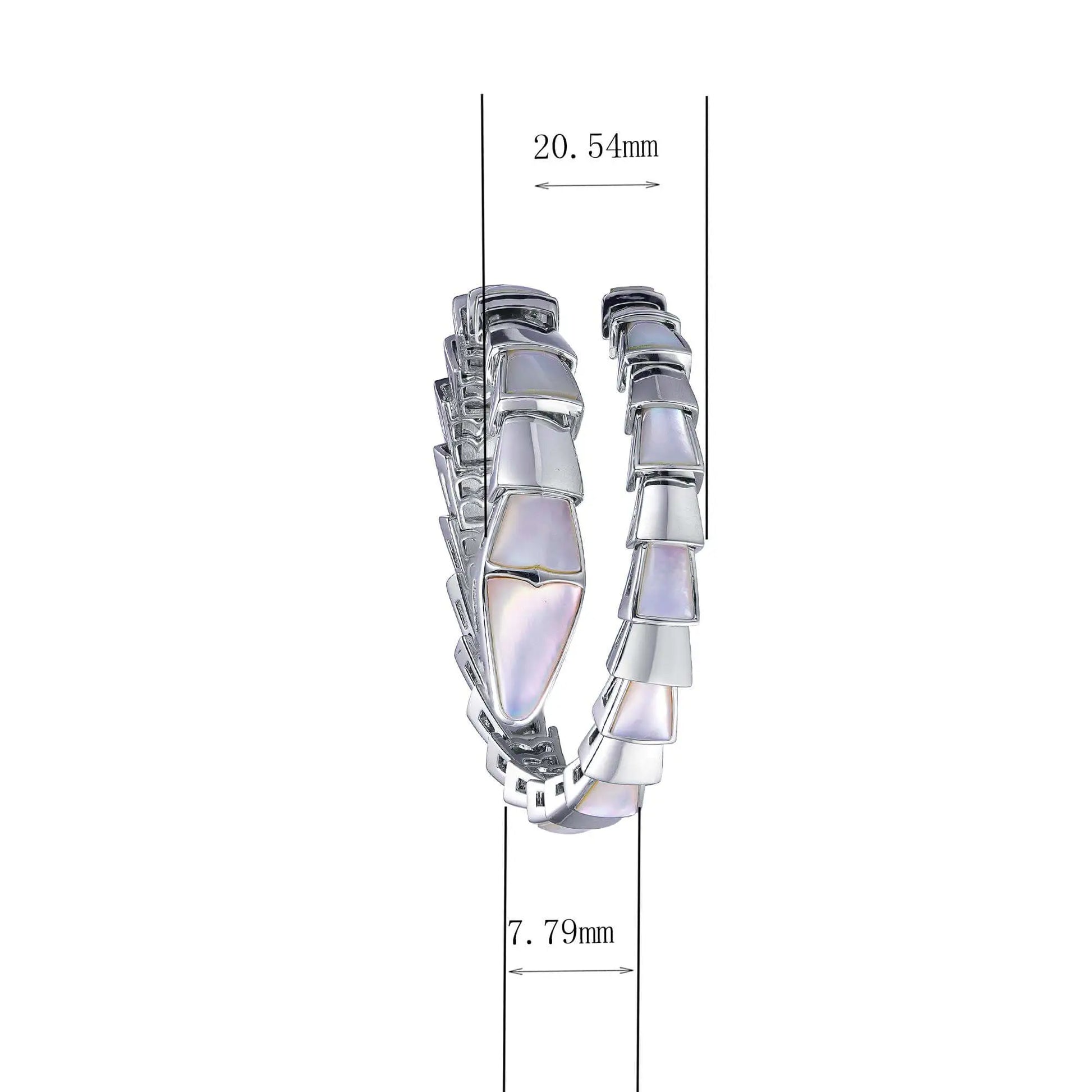 Custom Silver Statement Open Snake Design Bangle