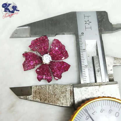 Custom Silver Unique Design Floral Brooch