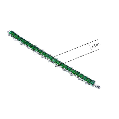 Custom Square Cut Lab Created Emerald Tennis Bracelets​