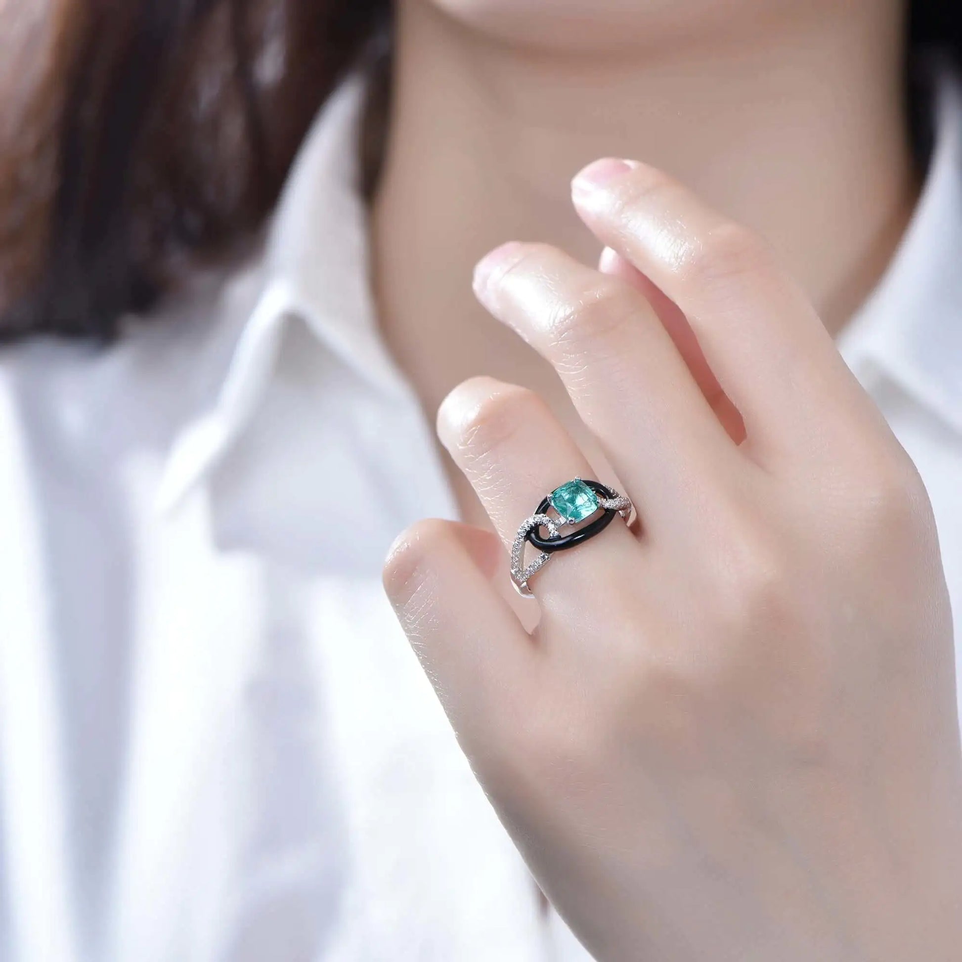 Custom Twisting Curving Split Shank Engagement Ring for Women