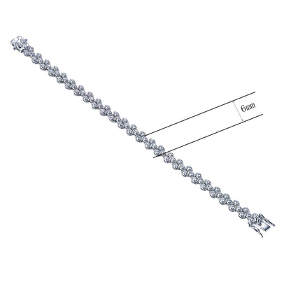 Custom Zigzagged Staggered Geometric Simple Tennis Bracelet​
