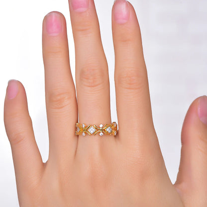 Drop shipping Fashion Ring Statement Jewelry Rings Platinum Flower Wedding Engagement for Women Silver Kirin Jewelry