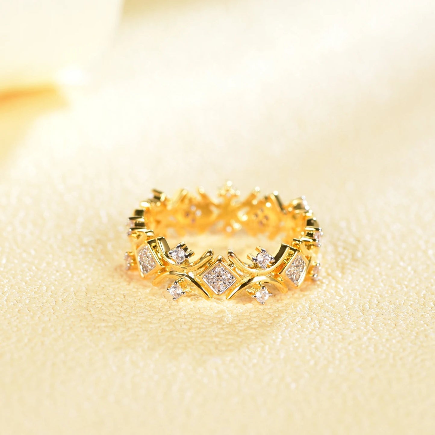 Drop shipping Fashion Ring Statement Jewelry Rings Platinum Flower Wedding Engagement for Women Silver Kirin Jewelry