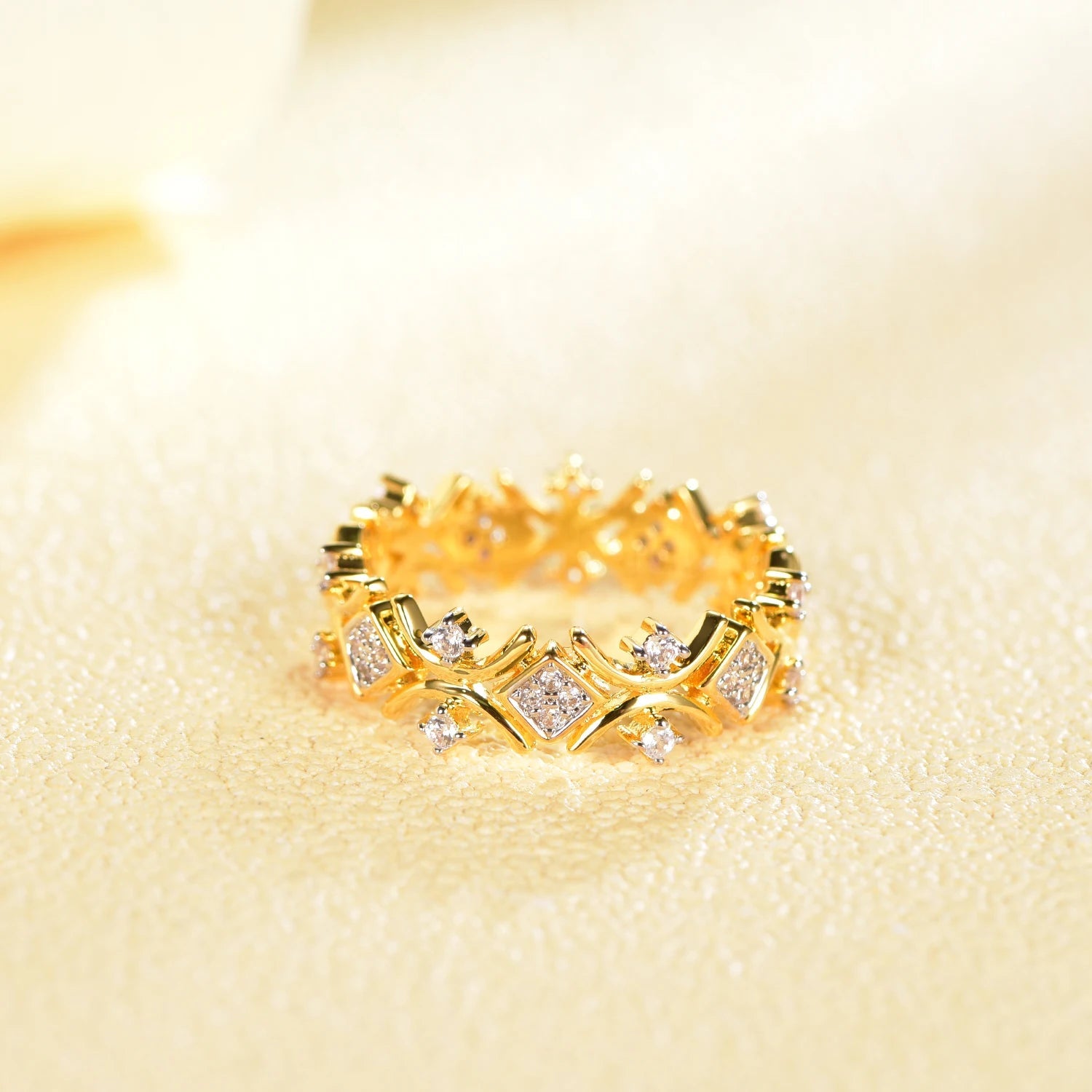 Drop shipping Fashion Ring Statement Jewelry Rings Platinum Flower Wedding Engagement for Women Silver Kirin Jewelry