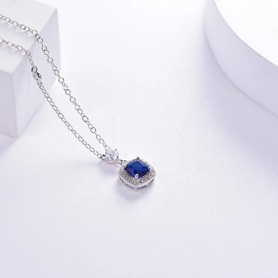 Elegant 925 sterling silver pendant birthday gift Jewelry Sapphire Diamond Necklace Pendant Jewelry Kirin Jewelry