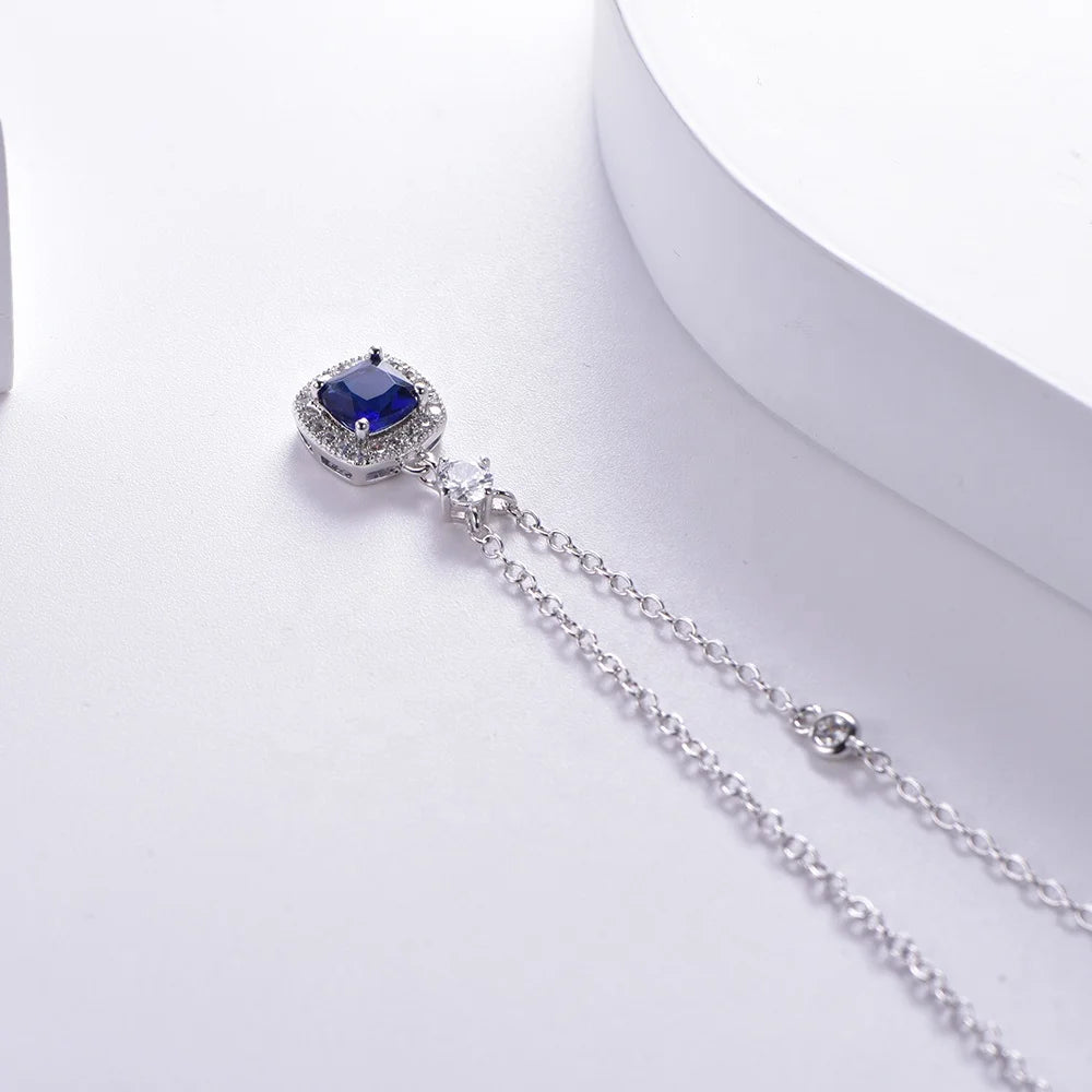 Elegant 925 sterling silver pendant birthday gift Jewelry Sapphire Diamond Necklace Pendant Jewelry Kirin Jewelry