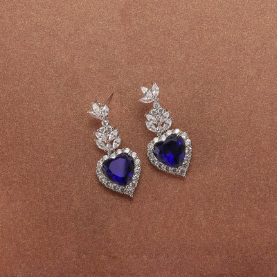 Fashion CZ Earrings 925 Silver Heart Drop Earrings Kirin Jewelry