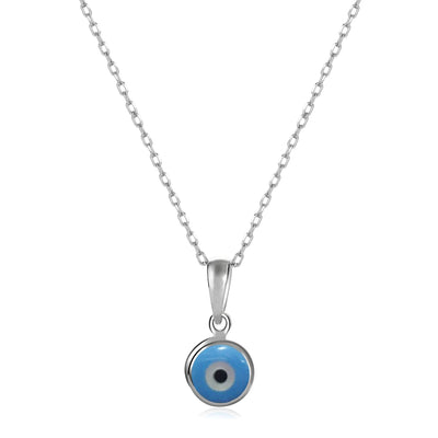 Fashion Jewelry Evil Eye Charm Necklace Eye Pendant Rhodium Plated 925 Sterling Silver Evil Eye Necklace Kirin Jewelry