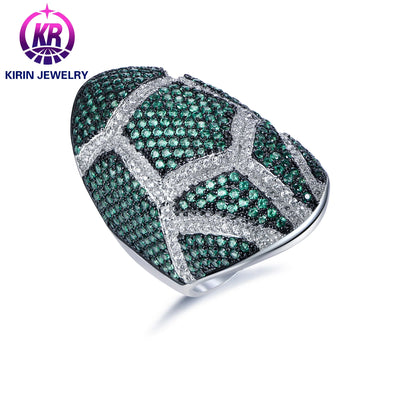 Fashion Ring Green Spinel Sterling Silver 925 Luxury CZ Zircon Personality wedding Rings Jewelry for Women Silver Jewelry Kirin Jewelry