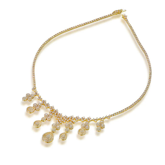 Gold Chain New Elegant Simple Trend Drop Cubic Zircon 925 Necklace Kirin Jewelry