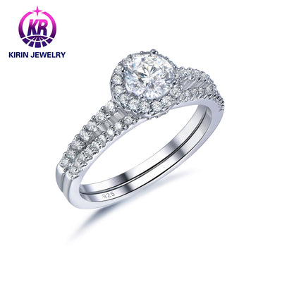 High Quality Big Cubic  925 Sterling Silver Ring Stylish Engagement Wedding Rings Trendy Women's Round Kirin Jewelry