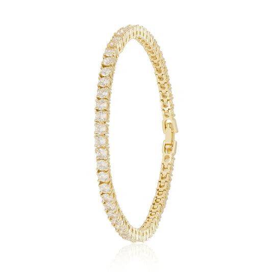 High quality 925 sterling silver inlaid round crystal zircon full diamond bracelet female classic moissanite tennis bracelet Kirin Jewelry