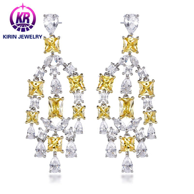 High quality, luxurious and fashionable zirconia 14K gold earrings with vintage long tassels and water drop earrings Kirin Jewelry